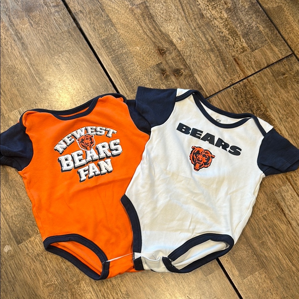 NFL Chicago Bears Infant 2-Pack Bodysuits - Orange & White with Navy Trim
